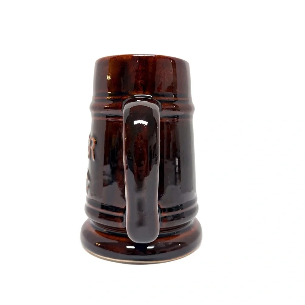 Vintage Beer Mug 5 cents Ceramic Brown Mug EUC